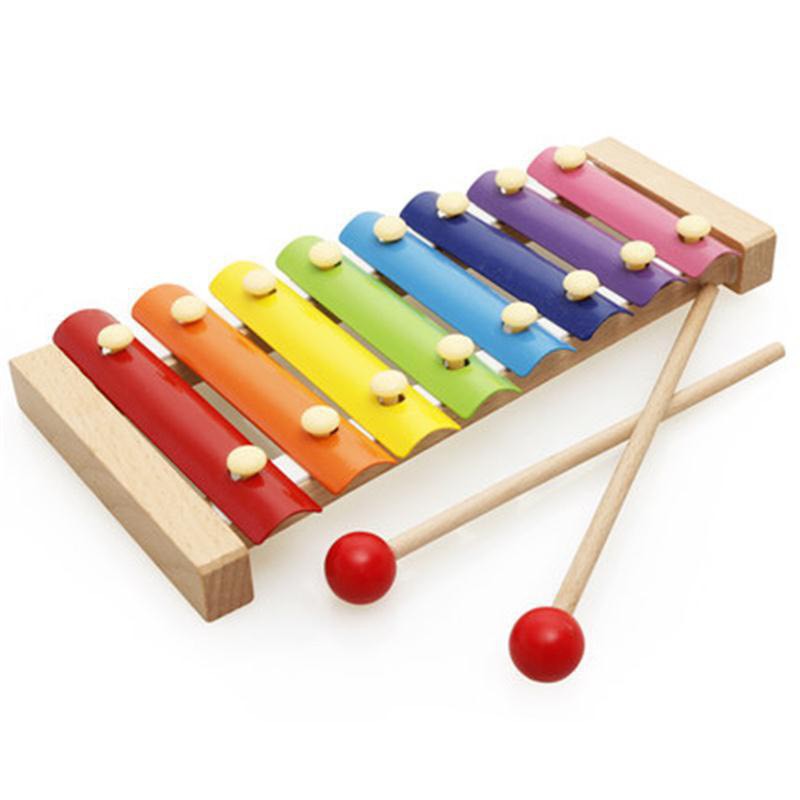 Đồ chơi đồng hồ gỗ thông minh cho bé học số, hình khối, xem giờ và màu sắc/ Đàn Xylophone 8 Thanh gỗ/ Bộ học toán gỗ