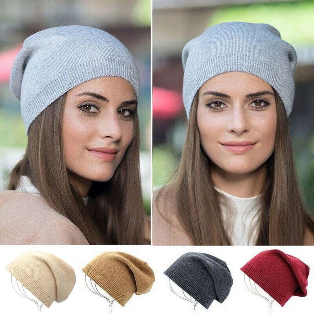 Mũ Len Mỏng Giữ Ấm Mùa Đông Màu Trơn Kiểu Dáng Mới