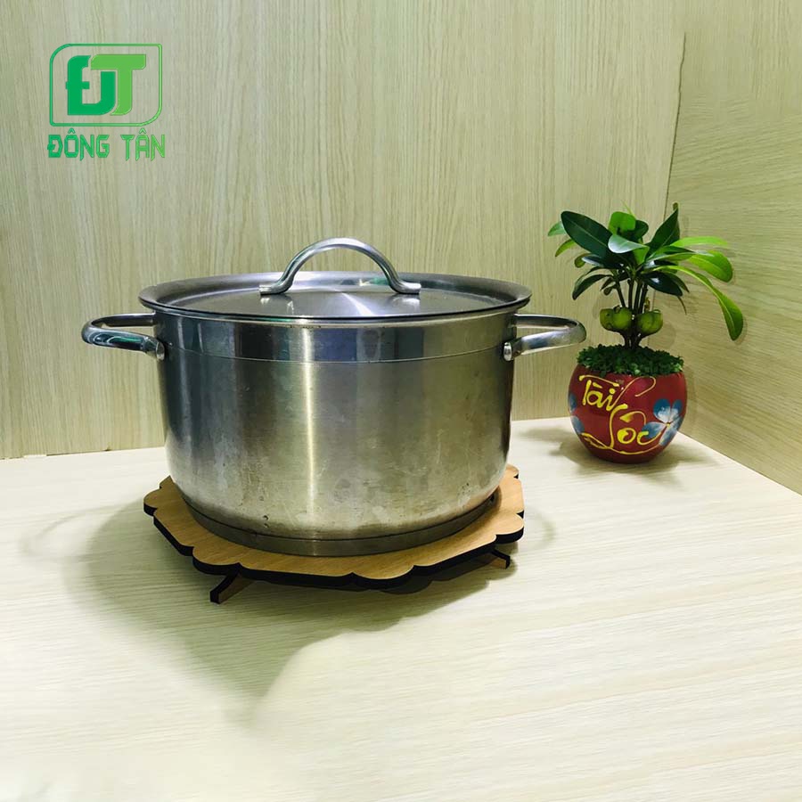 Combo 2 Đế Lót Nồi Bằng Gỗ Cao Cấp Size Lớn Cách Nhiệt Chống Trầy Xướt Bền Màu