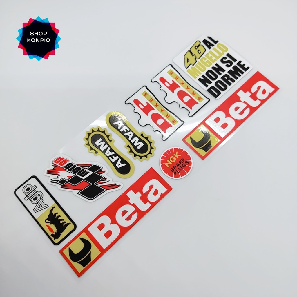 Bộ Tem Sticker Phản Quang Beta Agip Cao Cấp Dán Xe Máy, Ô Tô, Mũ Bảo Hiểm, Chống Thấm Nước, Chống Bay Màu