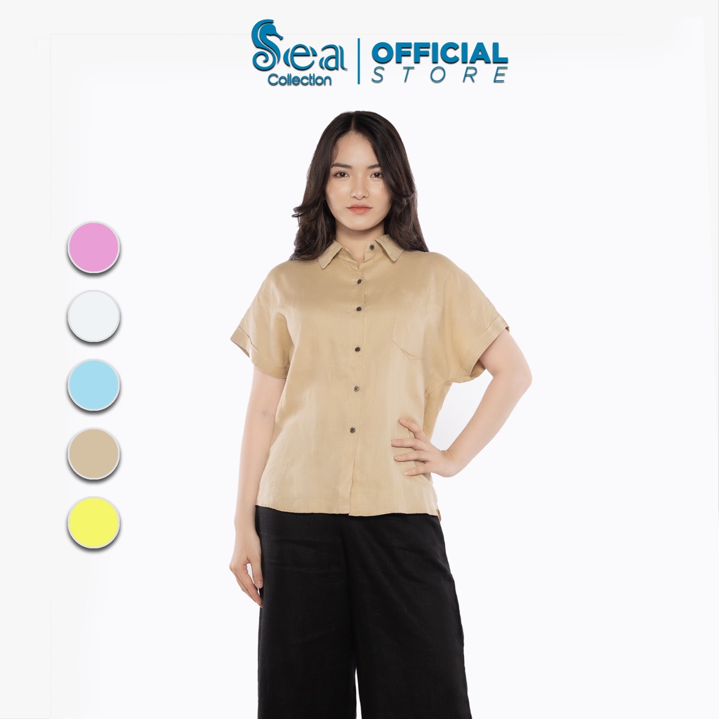 Áo Sơ Mi Linen Nữ Sea Collection Tay Ngắn 10015