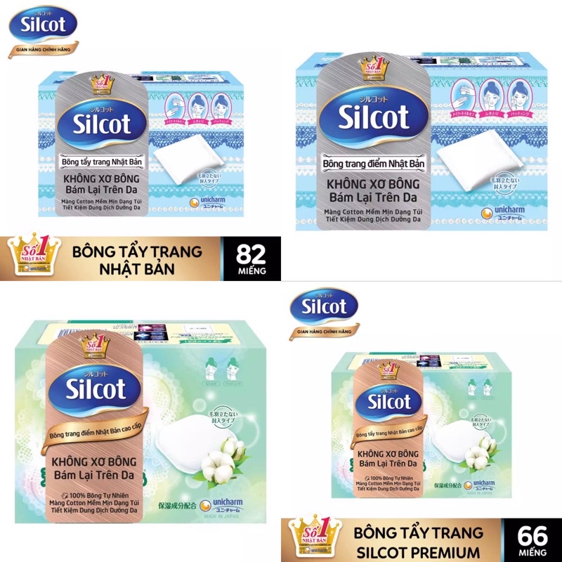 Bông tẩy trang Silcot 82 miếng/hộp,Silcot Premium 66 miếng/hộp