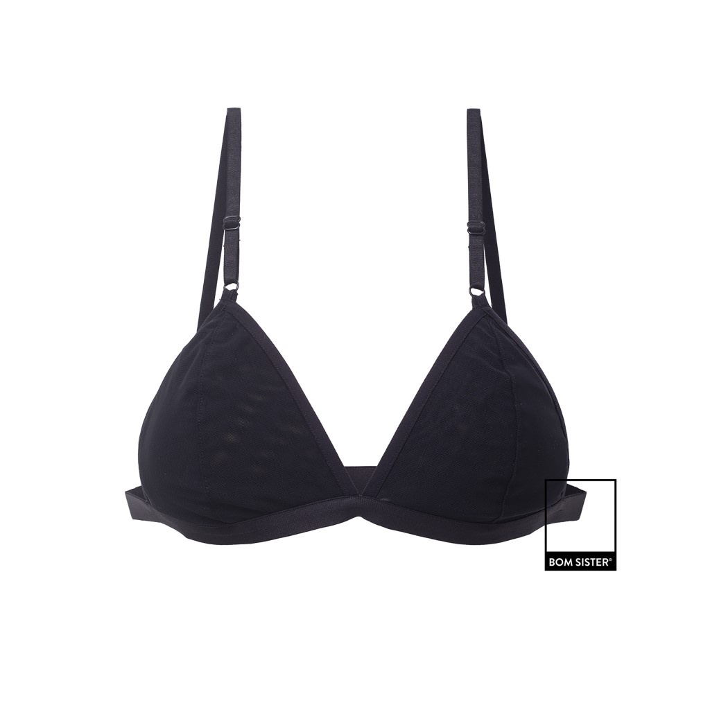 Áo lót không mút không gọng chất lưới màu trơn có thể thêm mút nâng ngực tự nhiên BOM SISTER BR0015 | BigBuy360 - bigbuy360.vn