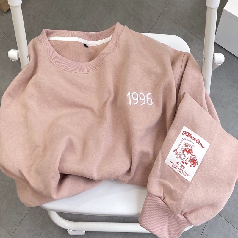 Áo sweater 1996 màu hồng unisex ảnh thật SSSTore