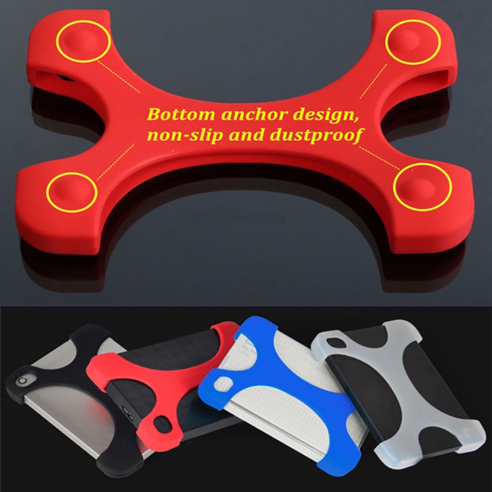 Ốp silicon bảo vệ ổ cứng chống sốc chống trượt màu cầu vồng 2.5 inch