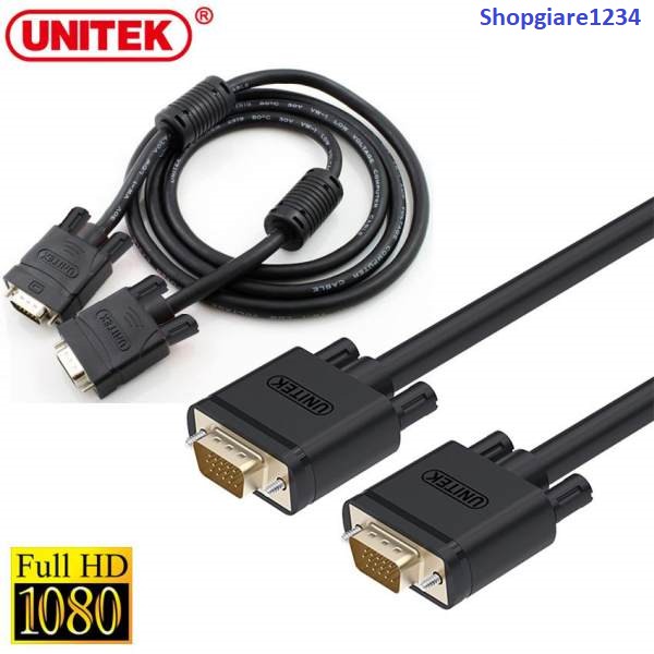 Cáp Vga 1.5M UNITEK (Y-C503G) - Hàng Chính Hãng Unitek, BH 12 Tháng