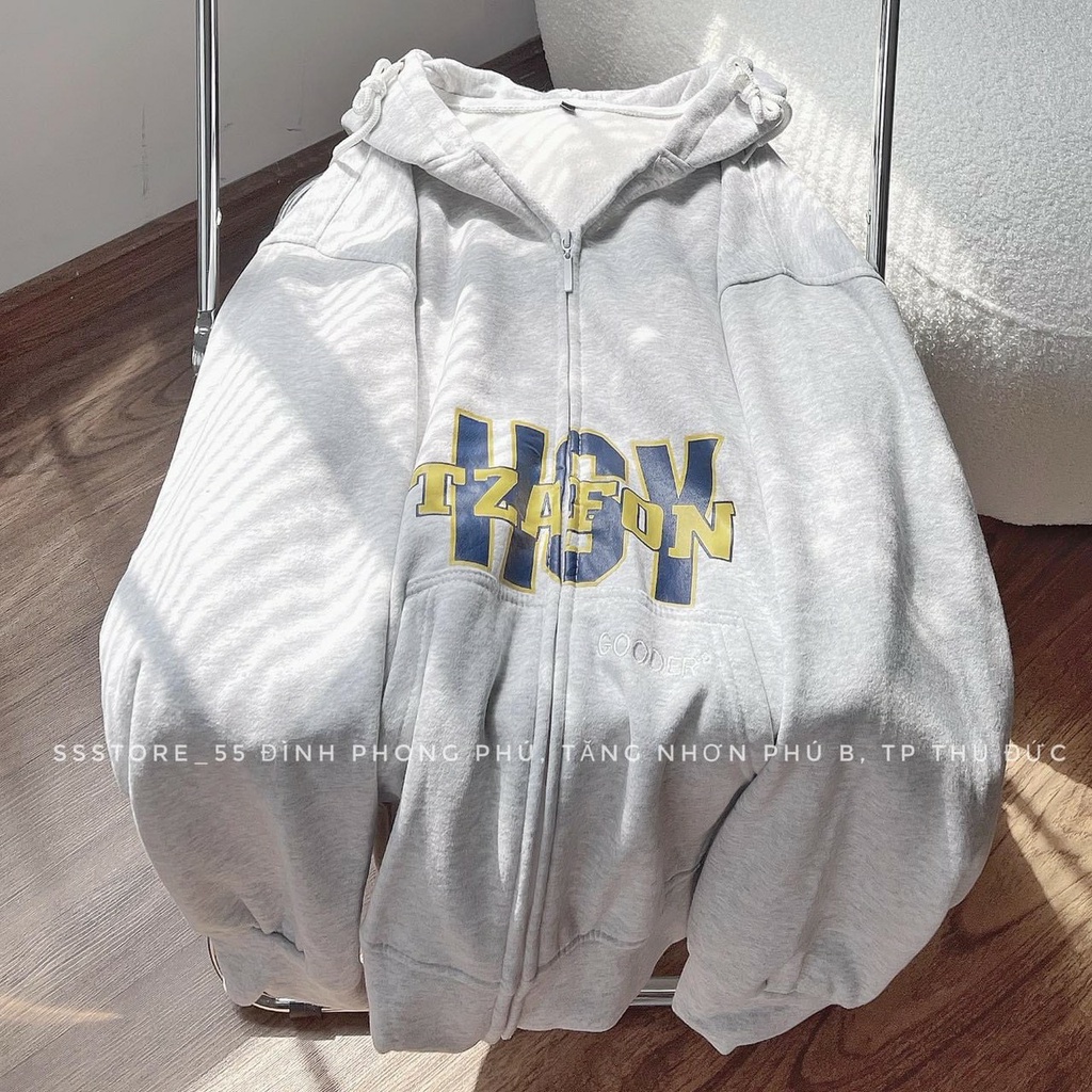 Áo Khoác Hoodie Nam Nữ Unisex Chữ HSY Dáng Rộng Unisex Mũ To Tay Bồng Chất Đẹp