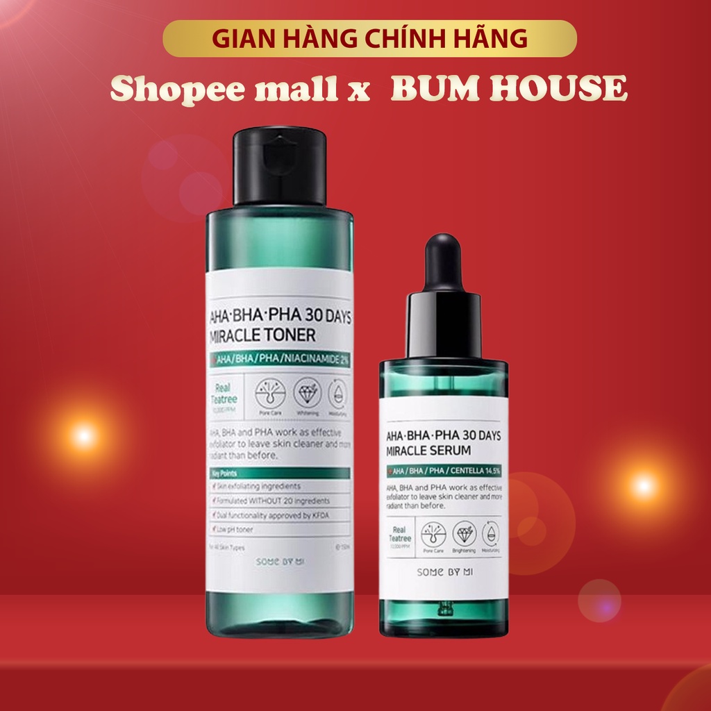 Bộ 2 Some By Mi Nước Hoa Hồng AHA- BHA-PHA 30 Days 150ml+ Tinh Chất AHA-BHA-PHA 30 Days Miracle Serum 50ml