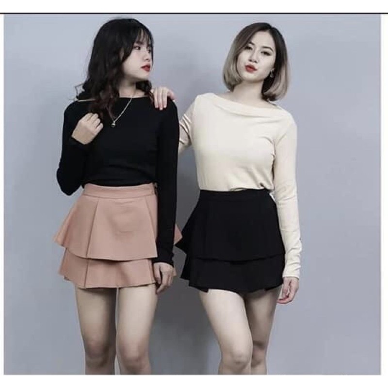 🌙 Chân váy Quảng Châu xòe 2 tầng kèm quần trong (Ảnh thật) | BigBuy360 - bigbuy360.vn