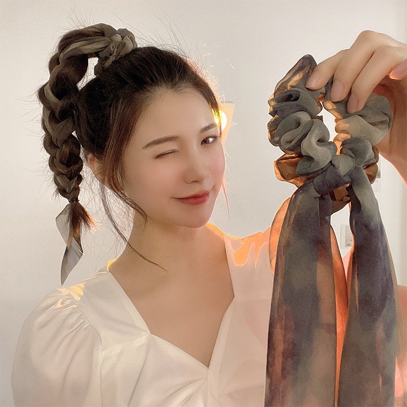 Dây Buộc Tóc Cao Su Co Giãn In Họa Tiết Thời Trang Cho Nữ