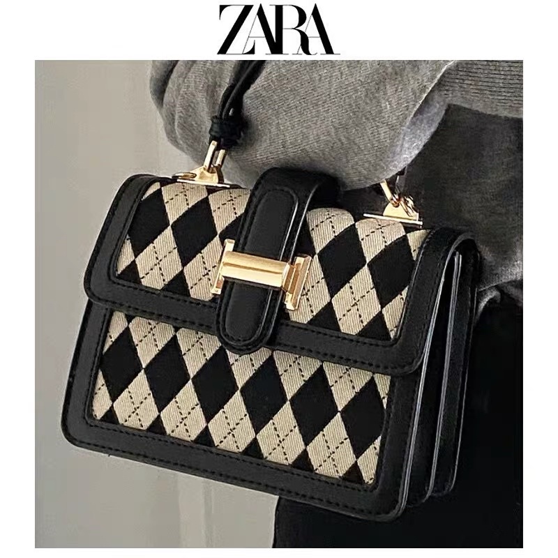 Túi đeo chéo nữ Za.ra ziczac có túi giấy