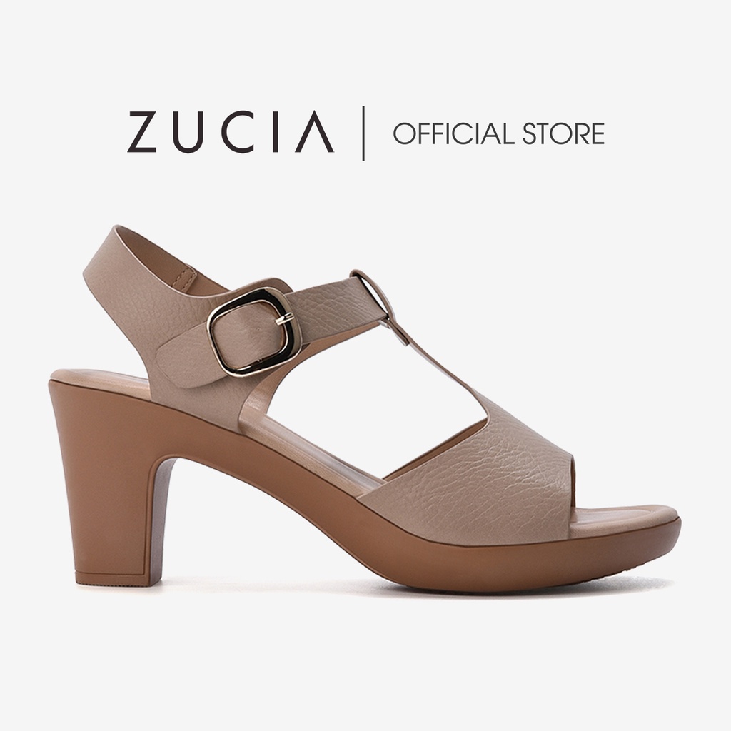 Giày sandal cao gót nữ Zucia thiết kế quai chữ T đế đúc vững chắc siêu nhẹ tôn dáng cao 8cm - SRX51