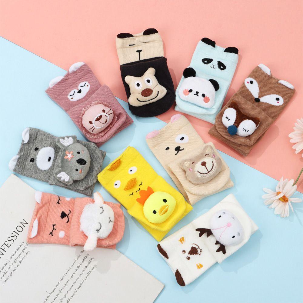 Tất Cổ Cao Chống Trượt Kiểu Hoạt Hình Xinh Xắn Phong Cách Thu Đông Cho Bé