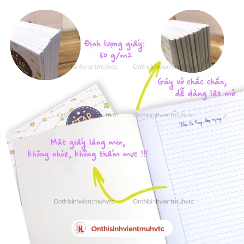 HẢI TIẾN Vở kẻ ngang 72 trang, 120 trang, giấy không bụi