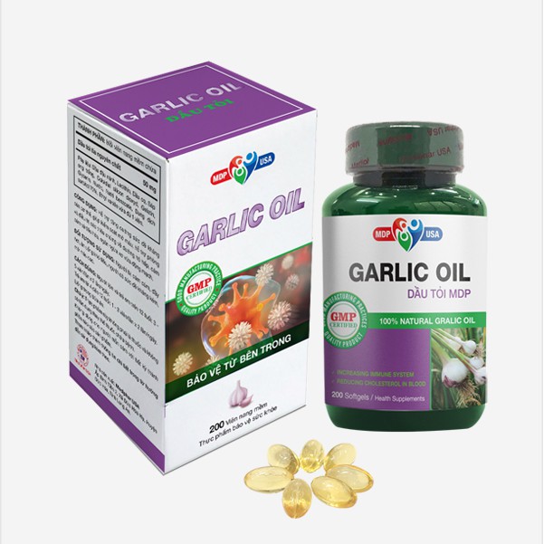 Dầu Tỏi MDP – Hỗ trợ tăng cường sức đề kháng, giảm viêm đường hô hấp, cảm cúm (lọ 200 viên)