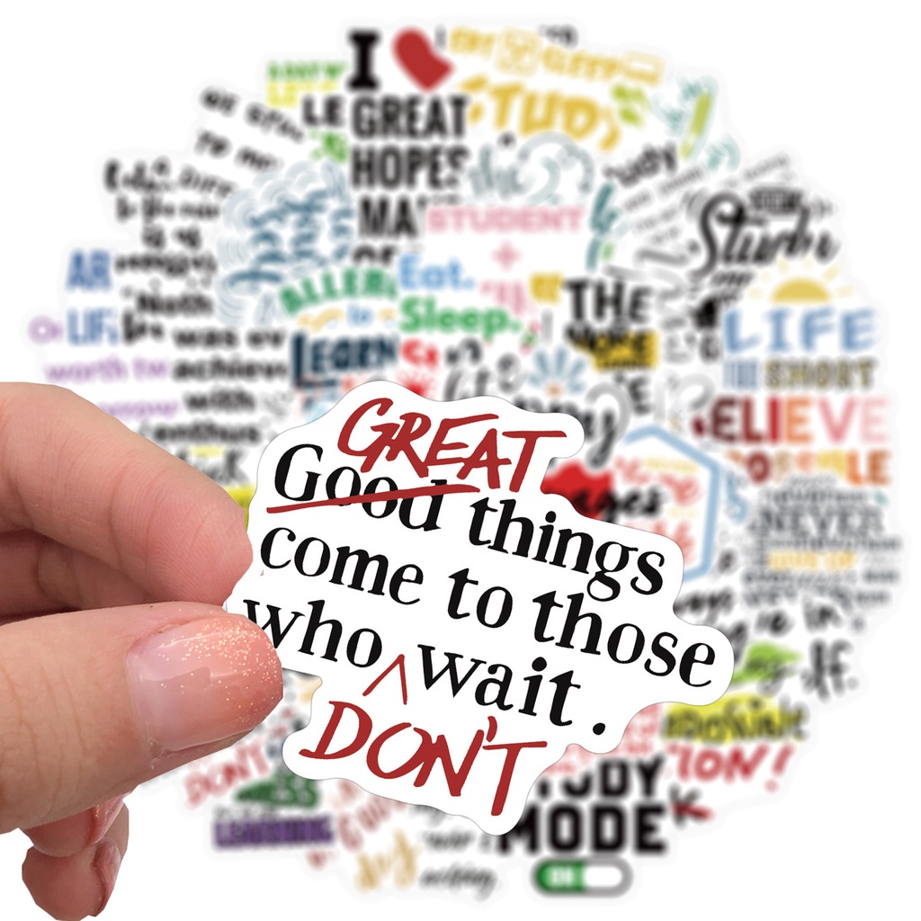 Set 50/ 25/ 10 miếng dán chữ tiếng anh chống thấm nước trang trí đa năng