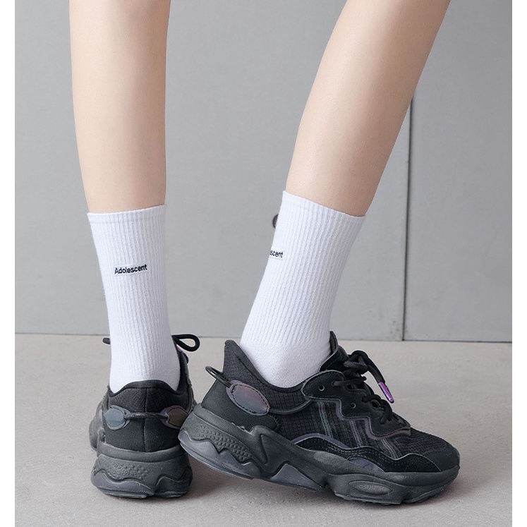 Vớ WAFNHA D588 phong cách thể thao trắng đen thời trang unisex