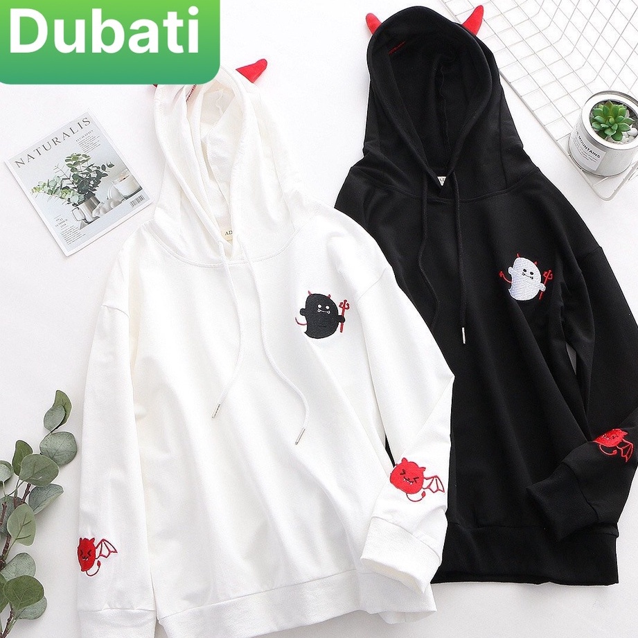 Áo Khoác Hoodie Nam Nữ Ma Cute From Rộng Phối Nón Sang Chảnh- DUBATI FASHION