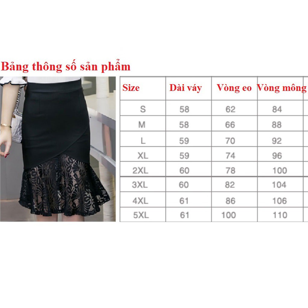 Chân váy nữ phối ren duyên dáng CV-008i