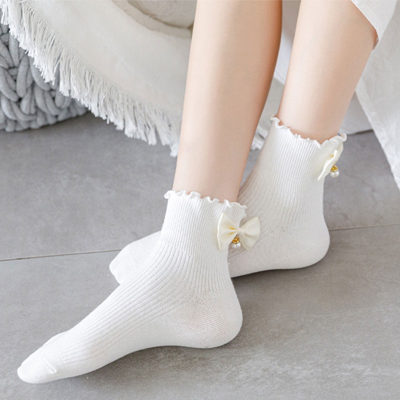 Xixi Đôi Vớ Cotton Đính Nơ Phong Cách Preppy Nhật Bản Ngọt Ngào Dành Cho Nữ