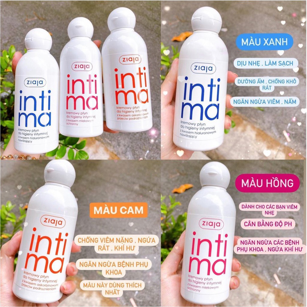 Dung Dịch Vệ Sinh nữ dạng sữa Intima Ziaja 200ml, đủ Màu