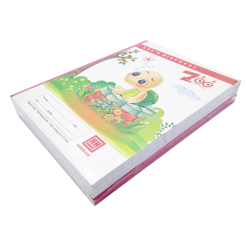 Vở Class Zoo - Ô Ly 96 Trang ĐL 100g/m2 - Hồng Hà 0427 - Hình Rùa