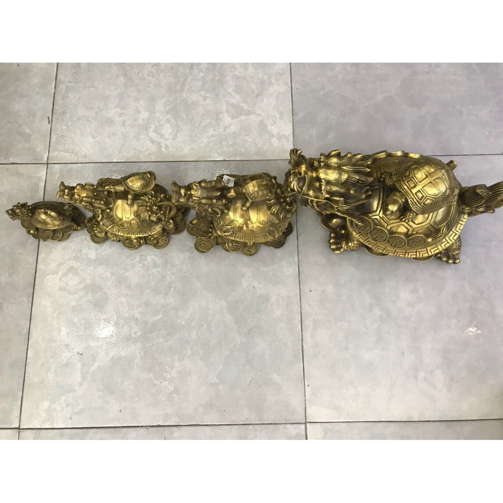 Long Quy rùa cõng con vật phẩm phong thuỷ bằng đồng