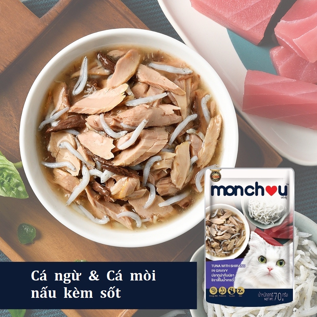Thức ăn gói Monchou 70g cho mèo