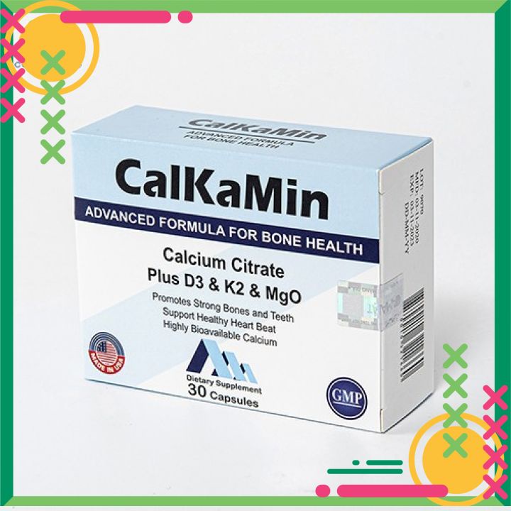 Calkamin - Bổ sung Canxi và Vitamin D3, K2 giúp răng, xương chắc khỏe hộp 30 viên