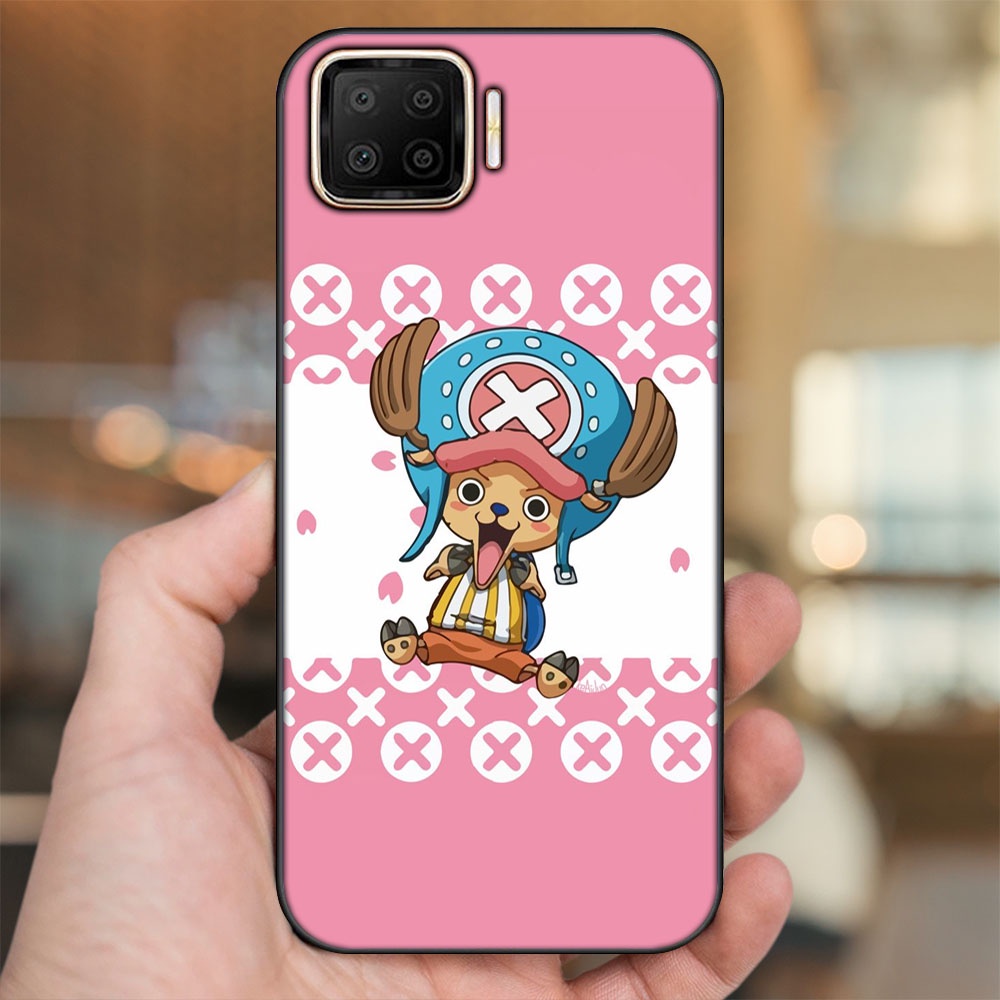 Ốp lưng Oppo A73, A93 4G viền đen in hình Chopper One Piece Đảo Hải Tặc