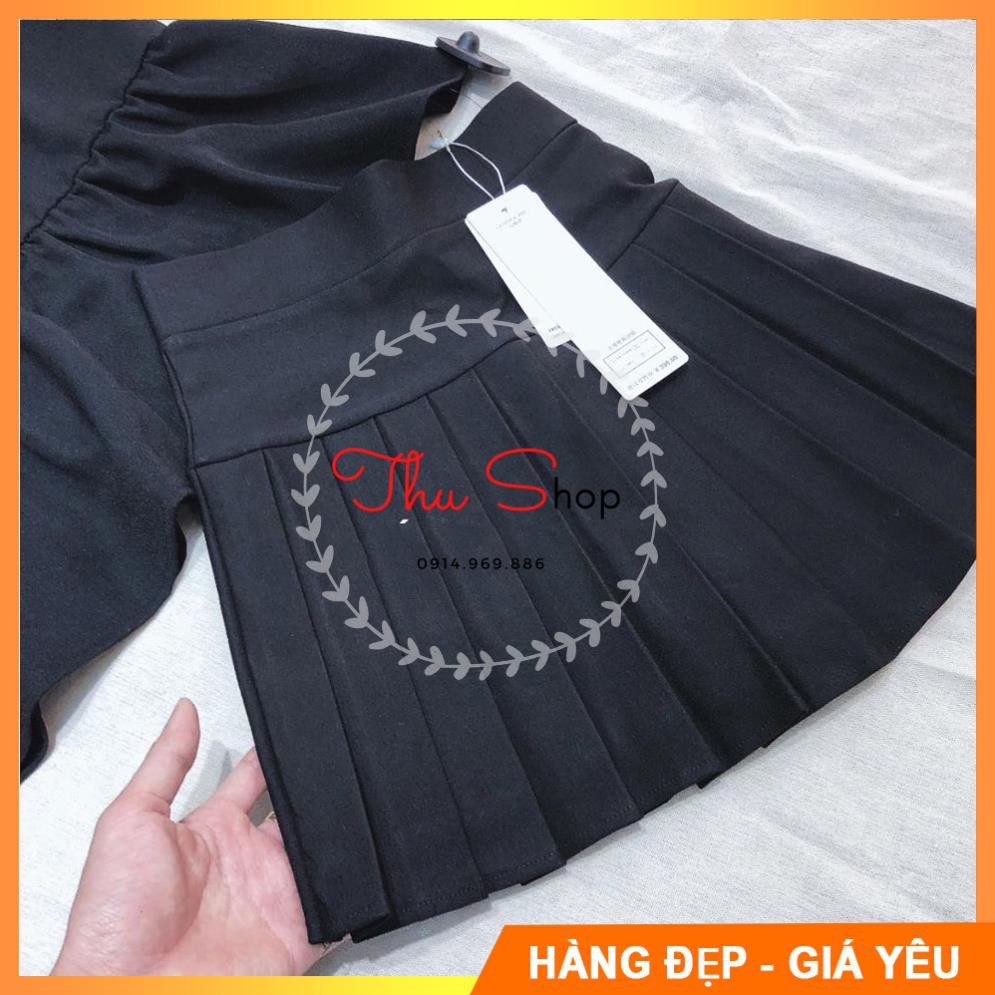 Chân váy ngắn xếp ly cạp cao, có lớp quần trong, chất umi cực đẹp