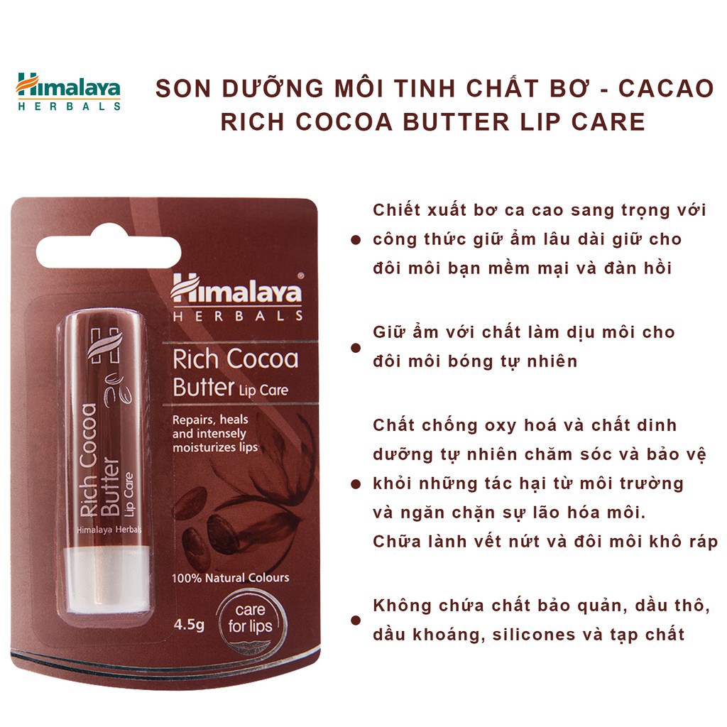 Son Dưỡng Môi Tinh Chất Bơ CaCao Himalaya Rich Cocoa Butter Lip Care 4.5g | BigBuy360 - bigbuy360.vn