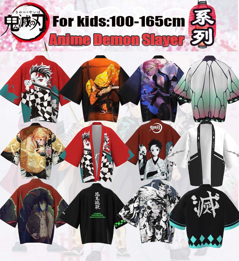 ✈COD✈ Demon Slayer áo choàng / Trang phục đóng vai trẻ em / Áo khoác kimono dành cho người lớn