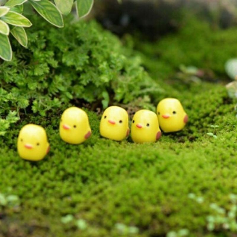 Tiểu cảnh mini gà Con Mini Phụ Kiện Tiểu Cảnh terrarium- trang trí sân vườn bể Cá