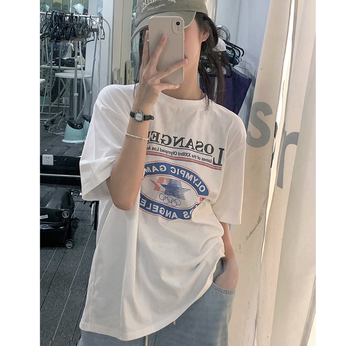 NRVP Áo Thun Nữ Oversize Cổ Tròn Thời Trang Hàn Quốc