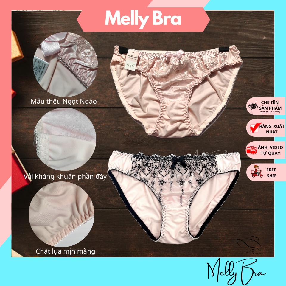 Quần lót nữ cao cấp Nhật Bản ren thun lạnh dễ thương Xuất Khẩu Nhật - Melly Bra QL08