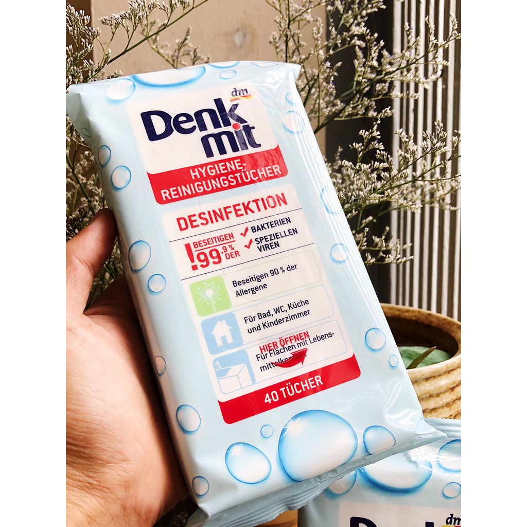 Túi giấy ướt Denkmit Hygiene, 40 tờ [HÀNG NHẬP ĐỨC]