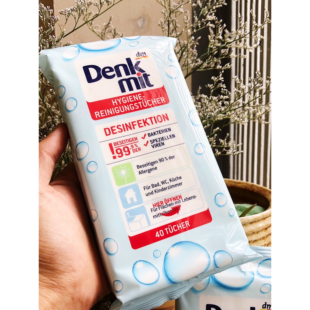 Túi giấy ướt Denkmit Hygiene, 40 tờ [HÀNG NHẬP ĐỨC]