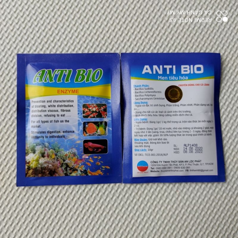 Men tiêu hoá Anti Bio cho cá cảnh gói 10g