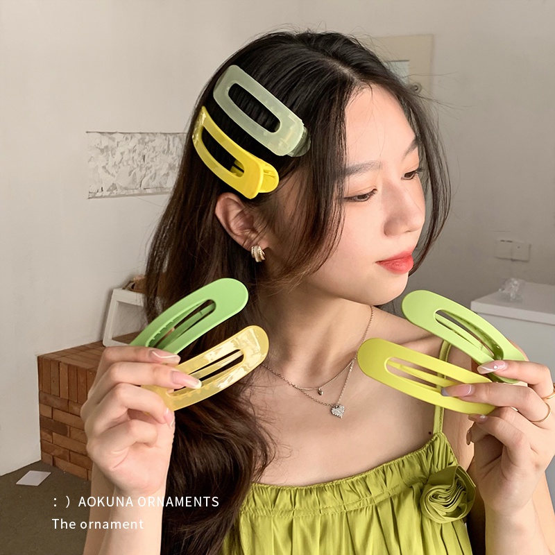 Kẹp Tóc Hình Hoa Màu Xanh Lá Thiết Kế Mới Xinh Xắn Thời Trang Dành Cho Nữ