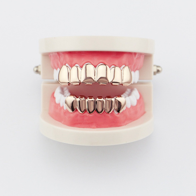 Hàm răng giả mạ vàng 14k phong cách thời trang hip hop