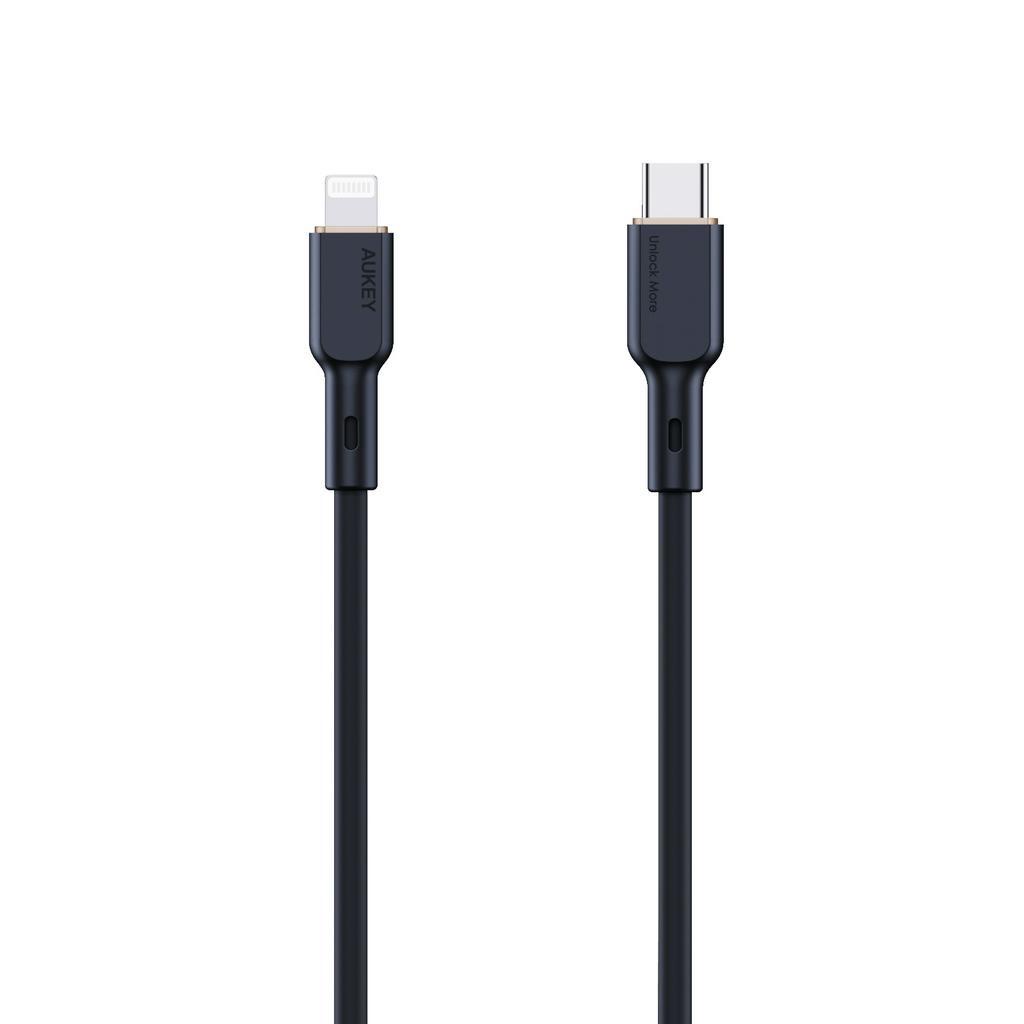Cáp sạc nhanh Aukey CB-SCL1 PD27W USB-C TO Lightning dây Sạc Nhanh APPLE MFI chứng nhận Gel silica 1M Cho iPhone 14 13 12 11 X 8 iPad