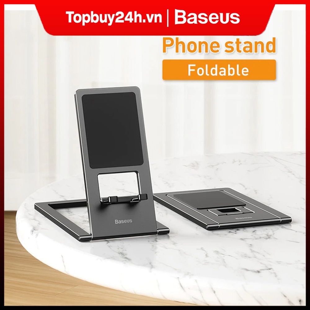 Giá Đỡ Điện Thoại Máy Tính Bảng Bằng Kim Loại Baseus Siêu Mỏng Chống Trượt Có Thể Gấp Gọn