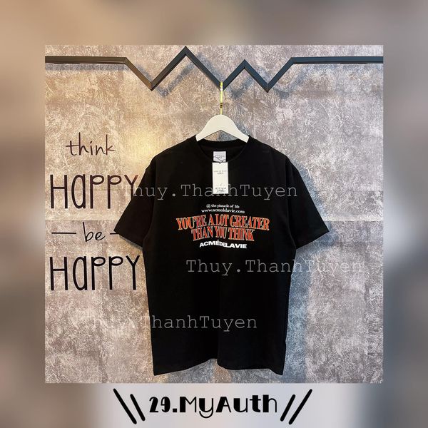 Áo thun tay ngắn ADLV  SLOGAN BLACK