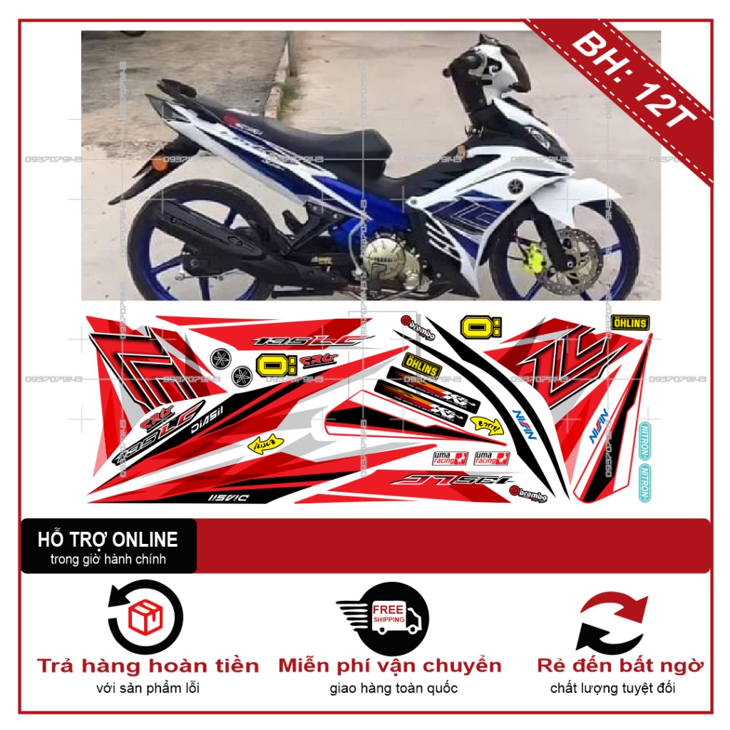 TEM RỜI EX 2011 LC DÁN XE TRẮNG -- SHIN DECAL 2