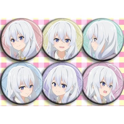 Combo 6 huy hiệu cài áo IN HÌNH Majo no Tabitabi Hành trình của Elaina anime chibi dễ thương