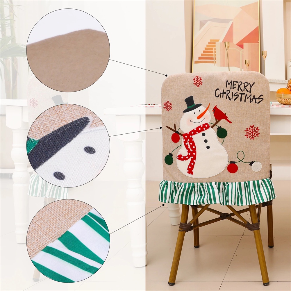 Vỏ bọc ghế trang trí giáng sinh họa tiết ông già noel 2021 2022