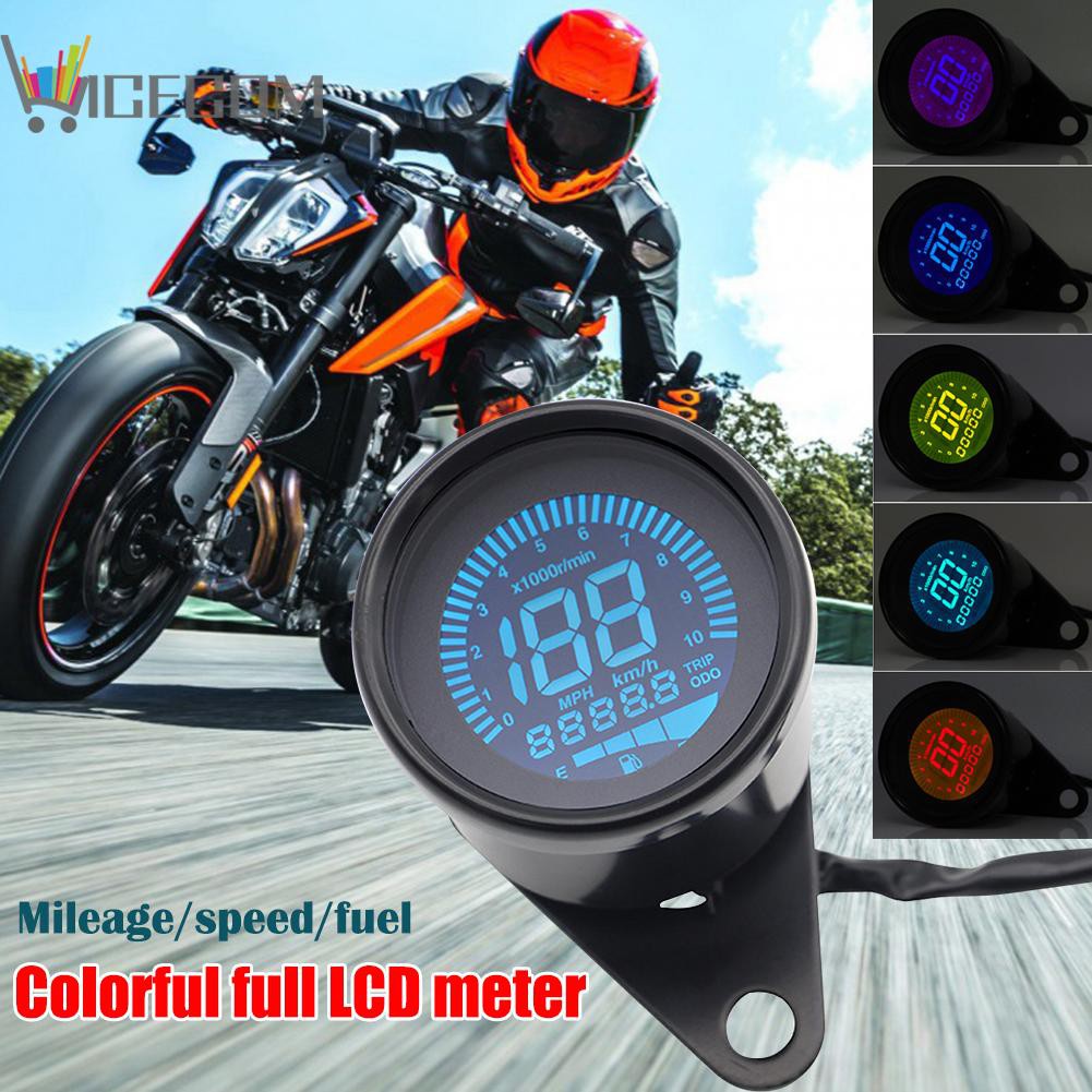 Đồng Hồ Đo Tốc Độ Xe Máy Màn Hình Lcd Kỹ Thuật Số 7 Màu Sắc 12v | BigBuy360 - bigbuy360.vn