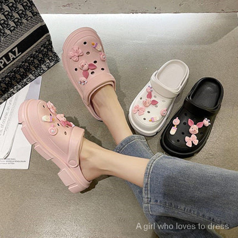 Dép Bít Mũi Tăng Chiều Cao Có Lỗ Thoáng Khí Mẫu Mới Thời Trang Đi Biển Cho Nữ FF2279