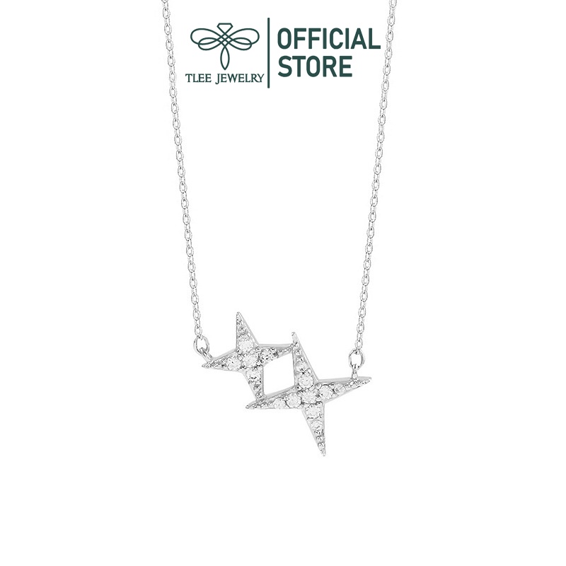 Dây chuyền bạc nữ TLEE mẫu sao đôi lấp lánh TleeJewelry D0213
